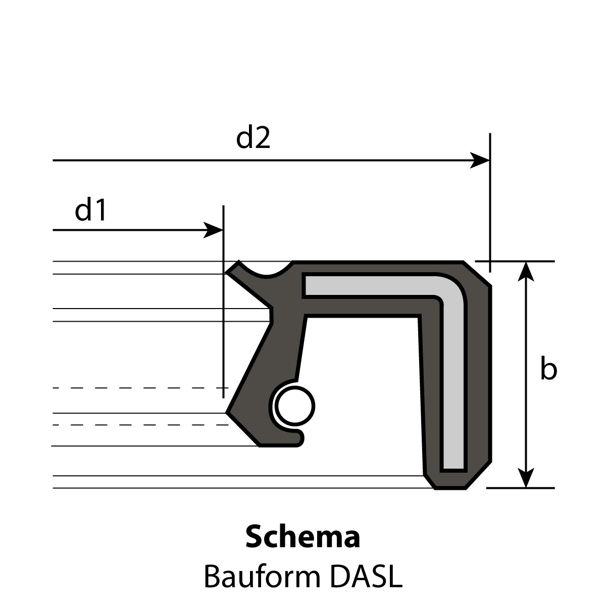 1 Radial-Wellendichtring 50 x 65 x 8 mm DASL NBR 70 