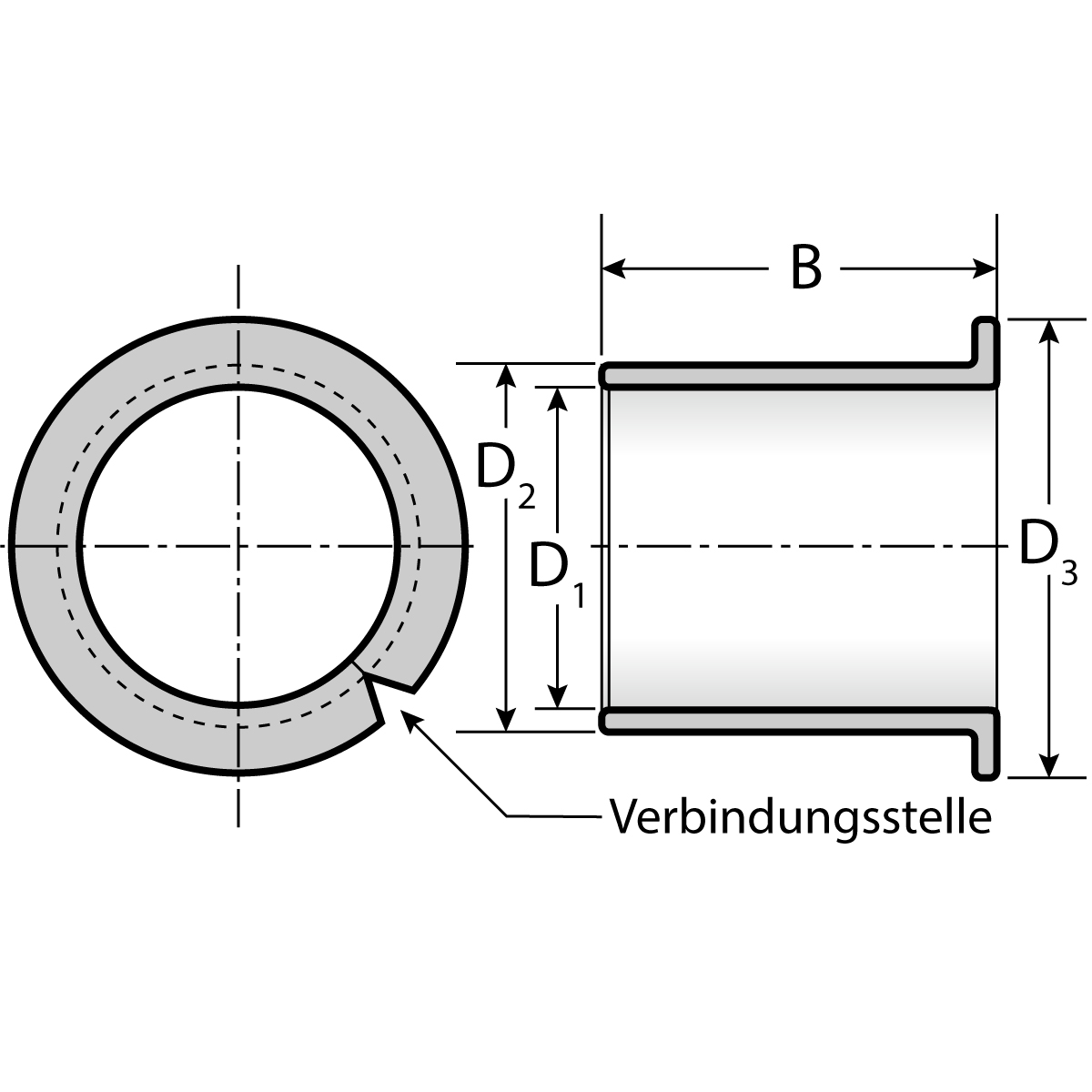Gleitlager 0604 6 x 8/12 x 4 mm wartungsfrei, mit Bund