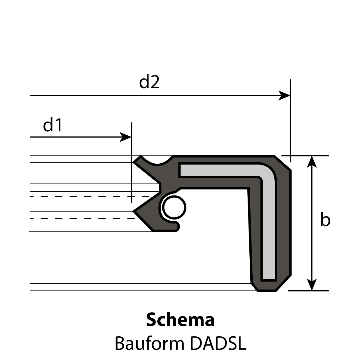 Radial-Wellendichtring 25 x 35 x 6/6,5 mm DADSL FKM 80
